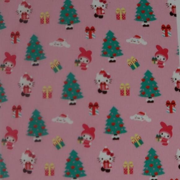 Hello Kitty Christmas Gifts and Trees Heart Cloud Pink Throw Blanket - Picture 2 of 6